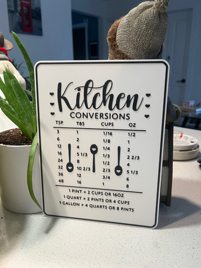 kitchen conversion sign&fridge magnet sign by tommy gun household house models 3d print model - Mito3D