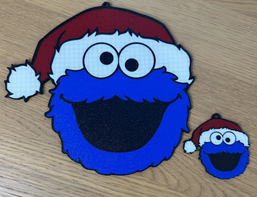 cookie monster christmas santa hat by nikolasstevenson household festivities deccoration xmas ornament 3d print model - Mito3D