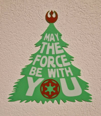 wall art - star wars christmas tree by palumbus 2d 3d print model - Mito3D