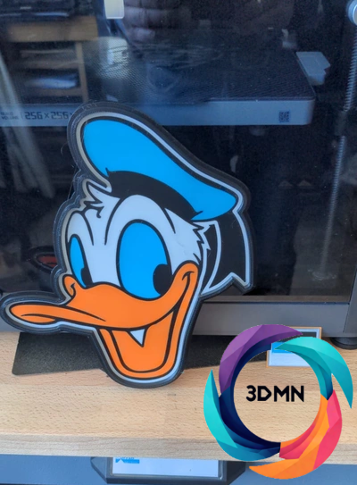 disney donald duck led light box by 3dmn art signs & logos fun sign 3D print model - Mito3D