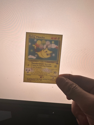 flying pikachu pokemon card lithophane by thatguy08 art 2d 3d print model - Mito3D