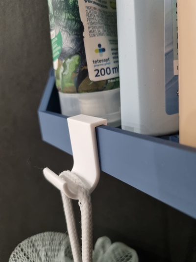 simple hook corner shower shelf remixed by paulbpunkt household house models bathroom 3d print model - Mito3D