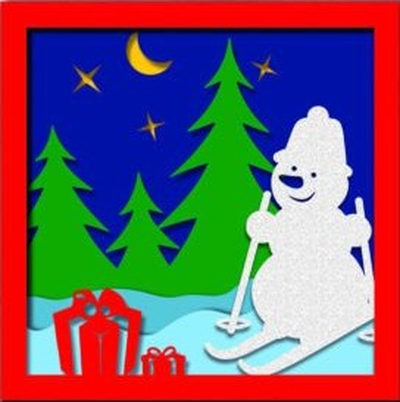navidad caja sombra monigote nieve by daraun arte 2d decoración decoraciones cristo invierno snow fiesta regalo 3d print model - Mito3D