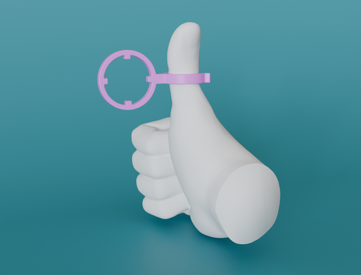 thumbs up aim assist by jamso's factory tools thumb ring target aiming silly imprimido 3d print model - Mito3D