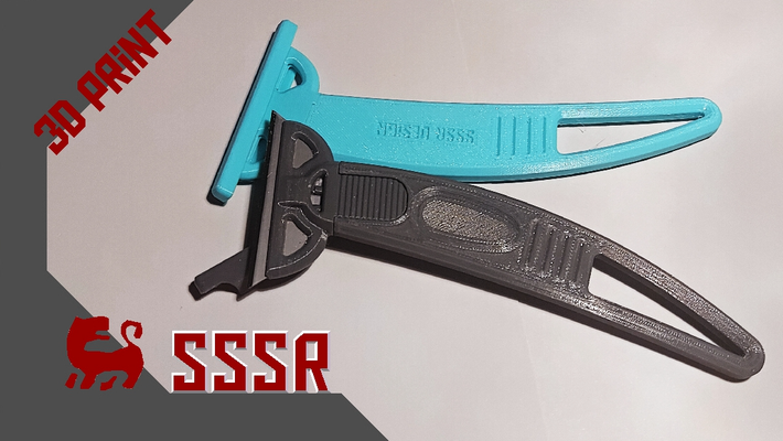 printer bed scraper by sssr sh tools hand blade knife trapezoid 3d print model - Mito3D