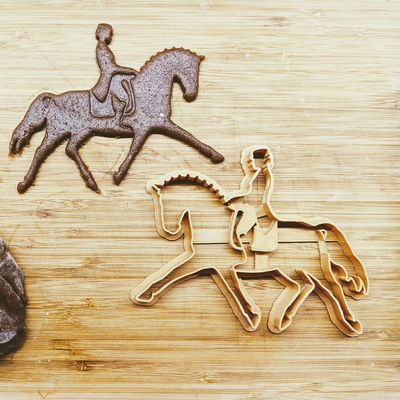 dressage horse cookie cutter by indibles household house models christmas 2023 2024 christmascookie christmascookiecutter christmascookiestamp cookiecutter cookiecutters cookiecuttter cookies cookiescutter cookiesstamp cookiestamp riding back 3d print model - Mito3D