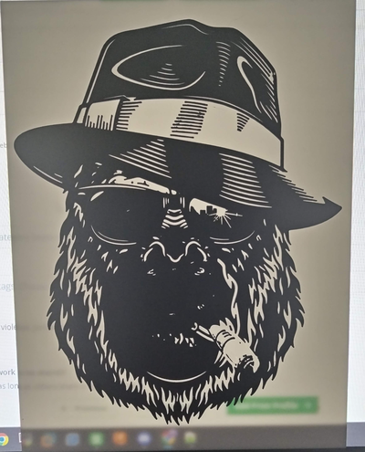 gorilla kunst 2d by lipu445 3d print model - Mito3D