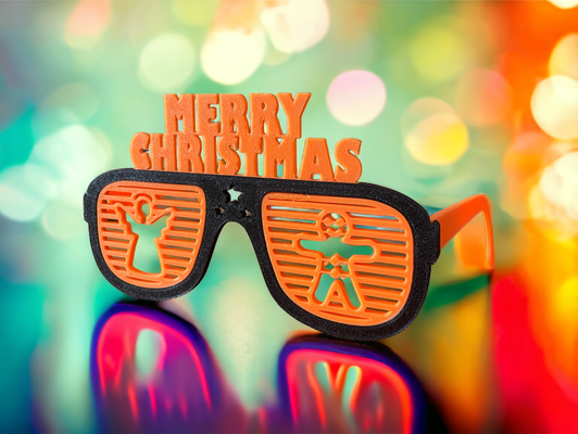 alegre navidad partido lentes by estudio moda contento cumpleaños año 2024 cabina fotos apuntalar decoración color regalo gracioso personalizado ojo deco 3d print model - Mito3D