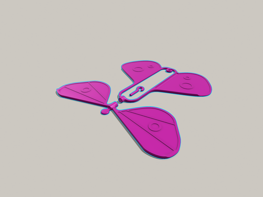 rubberband charged papillon by giovannimoscotto loisir diy volant mouche caoutchouc élastique accusé cinétique 3d print model - Mito3D