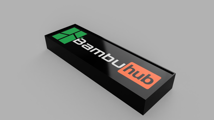 bambu hub logo hafif kutu led lamba by nico91 sanat işaretler logolar bambulab bambuhub baskı merkezi ışık led kutusu duvar dekoru insan mağarası komik 3d print model - Mito3D