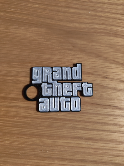 grandtheftauto keychain by printynator art signs & logos gta key accessory 3d print model - Mito3D