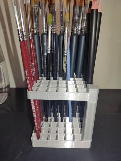 paint brush holder stand remixed by nikos karal tools organizers 3d print model - Mito3D
