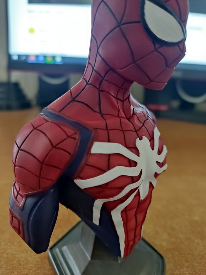 spider-man bust remixed by nikos karal toys & games characters 3D print model - Mito3D