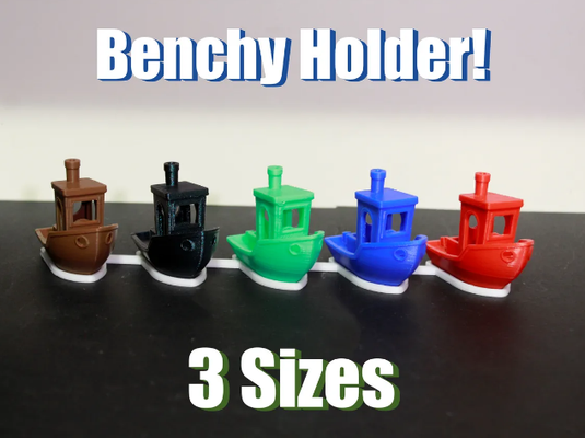 3d benchy display holder - 4 sizes by dr3d prints tools organizers 3dbenchy orgainizer storage 3d print model - Mito3D