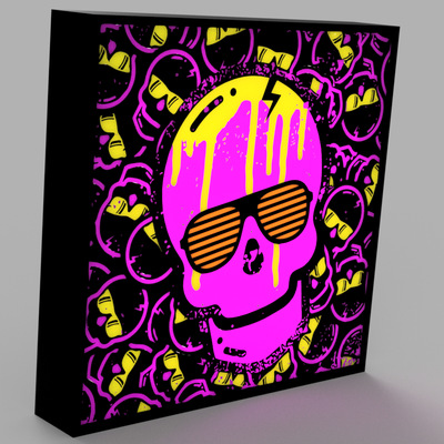 cráneo desfile led lámpara by escarabajo 3d arte señales logos decoración moderno rosado lámpara led ligero caja ligera 3d print model - Mito3D
