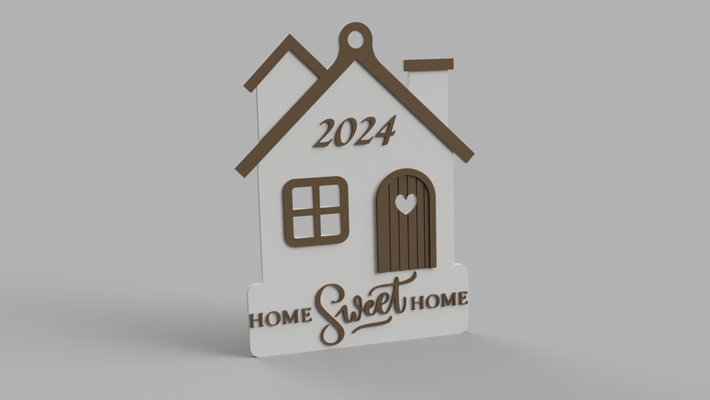 casa dolce ornamento 2024 by hg design domestico festività natale albero 3d print model - Mito3D