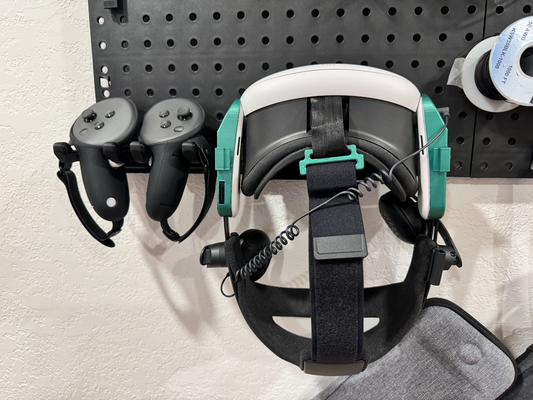 quest 3 headset pegboard mount remixed by mash007 tools organizers 3d print model - Mito3D