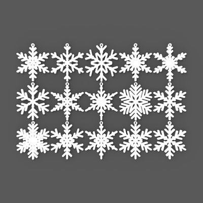 christmas ornaments set - snowflakes by trigger737 household decor ornament snow snowflake xmas decoration 3d print model - Mito3D