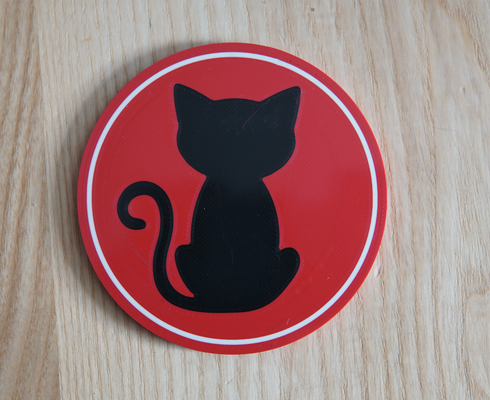 chat coaster by surfeur récif ménage décor 3d print model - Mito3D