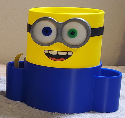 minion watering planter remixed by kedennis182 household garden pot evil minions kevin stuart bob phil tray plant container 3d print model - Mito3D