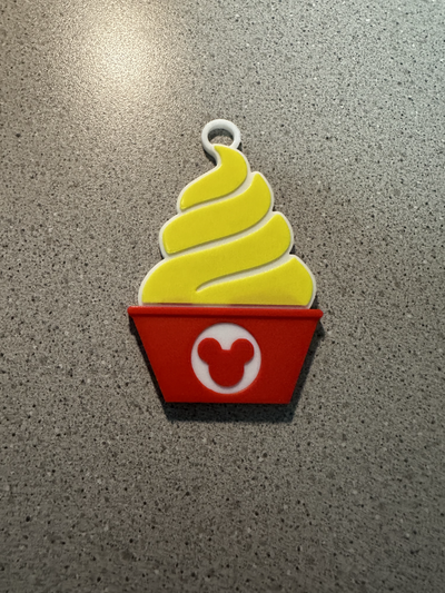 dole whip ornament zipper pull by 3d imagineer household decor disney world disneyland snack christmas zipperpull ice cream multi color print printing colour 3d print model - Mito3D