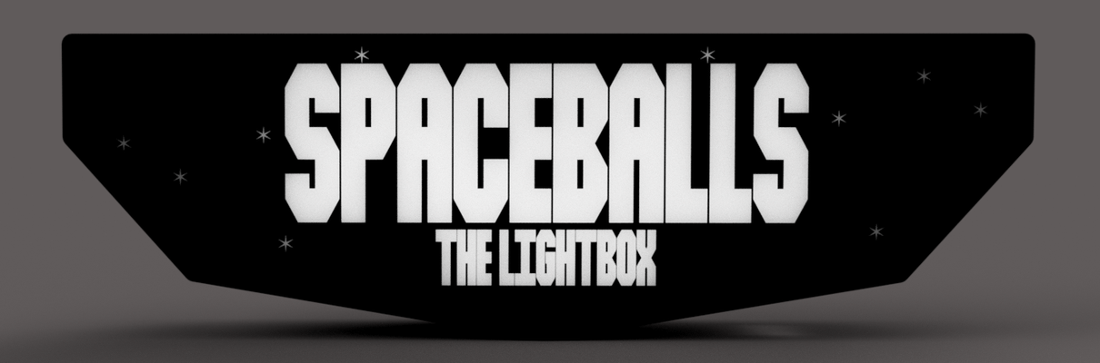 spaceballs hafif kutu by beeee 3d sanat işaretler logolar uzay toplar star savaşlar yürüyüş yıldız savaşları led lamba led lamba ışık kutu 80s film filmler nostalji komedi komik 3d print model - Mito3D