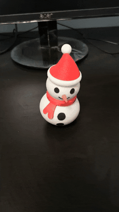 cute roly-poly snowman santa hat no ams needed by ezworld toys & games chrismas gift desktop decoration easy to print support a1 mini compatible kids toy tumbler xmas snow 3d print model - Mito3D