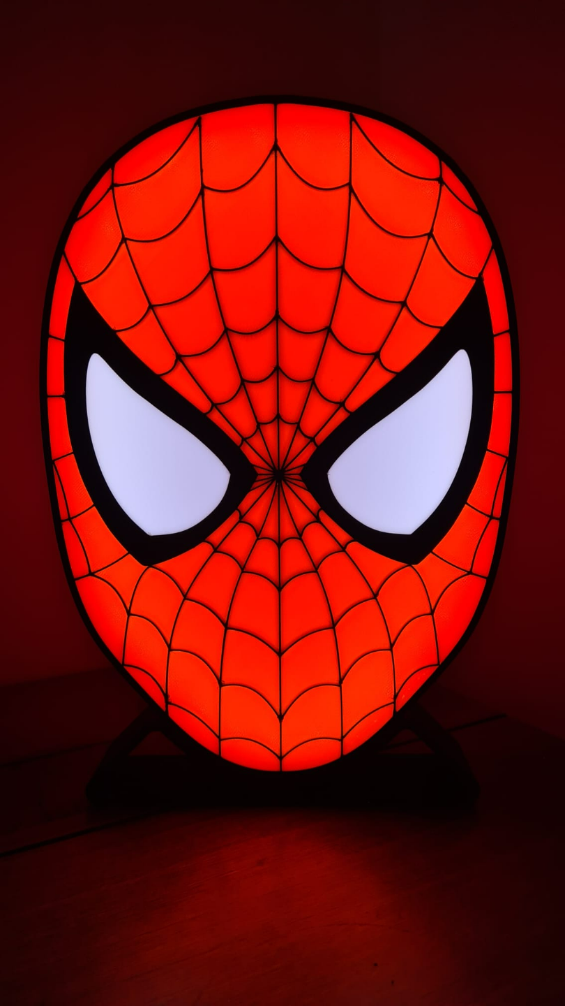 spiderman lightbox red by phil666 art signs & logos spider man spider-man light box lamp lamps boxes marvel hero superhero lightart 3D print model - Mito3D