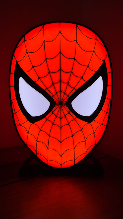 örümcek adam hafif kutu kırmızı by phil666 sanat işaretler logolar örümcek adam spider man ışık kutu lamba lambalar kutuları hayret kahraman süper hafif sanat 3d print model - Mito3D