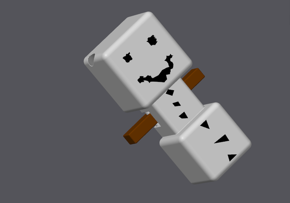minecraft bonhomme neige porte clés flexi mains by samactivité jouets jeux personnages main 3d print model - Mito3D