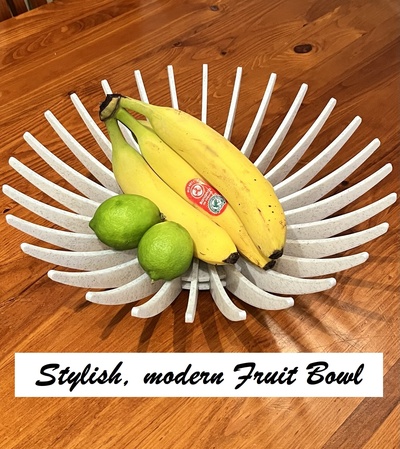 stylish modern fruit bowl by threedjourney household house models kitchen display design storage minimalist fruits room simple kitchenorganizer minimalistic style living moderndesign fruitbowl ribbed ribs 3d print model - Mito3D