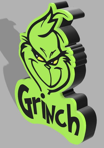 grinch lightbox 1 by phil666 arte segni loghi natale lampada luce dr seuss 3d print model - Mito3D