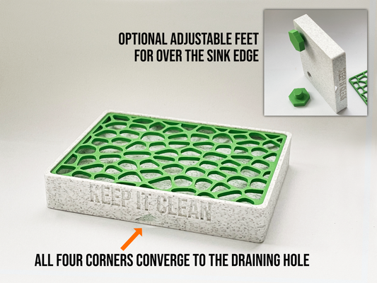 adaptável esponja gotejamento bandeja by florinv casa modelos suporte escorredor cozinha acessórios lavar 3d print model - Mito3D