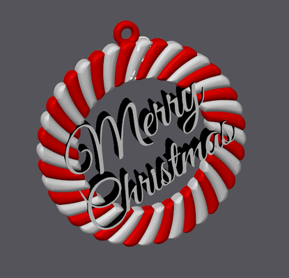 merry christmas wreath by samactivity household decor house merrychristmas venec decoration 3d print model - Mito3D