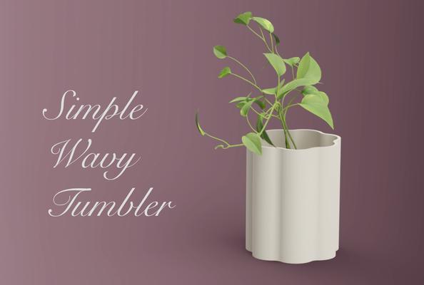 pot 001 - simple wavy tumbler by pot101 household decor floral home vase quick print flower cup 3d print model - Mito3D