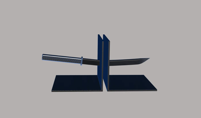 katana bookend by wazza10 household decor book bookends 3d print model - Mito3D