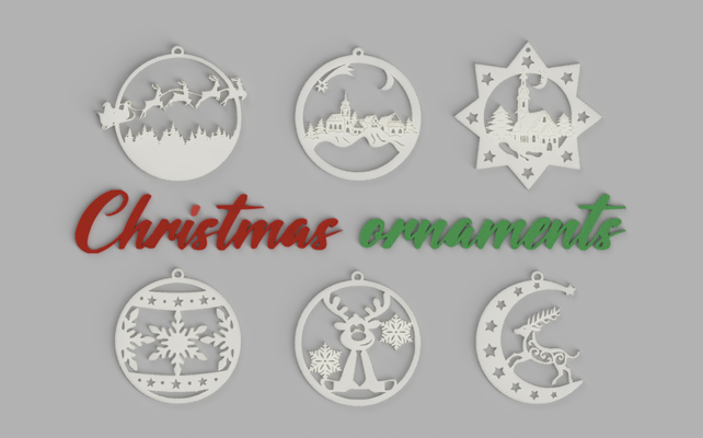 christmas ornaments set by jakubhroch household decor oraments 3d print model - Mito3D