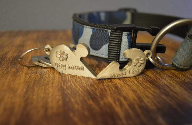 cuore puzzle shaped cane etichetta by wazza10 domestico animali domestici medaglietta riconoscimento 3d print model - Mito3D