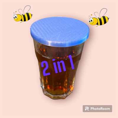 2 in1 trinken glas startseite mantel untersetzer by abonnieren haushalt garten biene draussen 3d print model - Mito3D