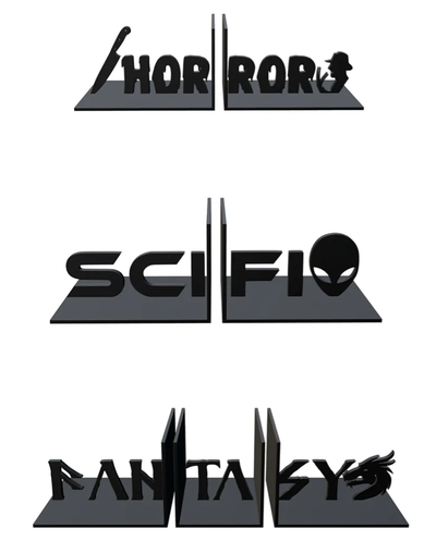 thmeatic bookend - pack 3 by wazza10 household decor bookends book fantasy horror scifi 3d print model - Mito3D