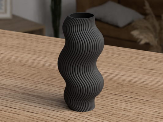 modern wavy vase by sabredesign household decor wave decoration deco kitchen house design designer planter pot flower vaas 3d print model - Mito3D