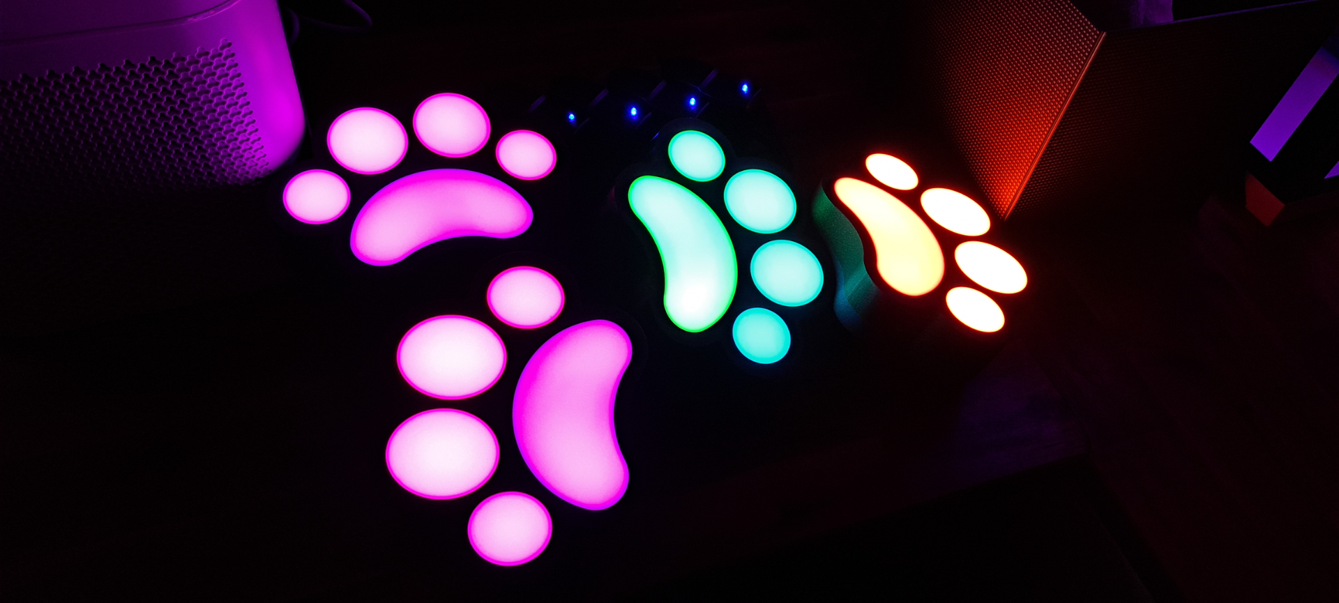 rgb paw lamp by abonnieren haushalt dekor rgblutt led pfote tier pelzig ws2812b dekorativ 3D print model - Mito3D