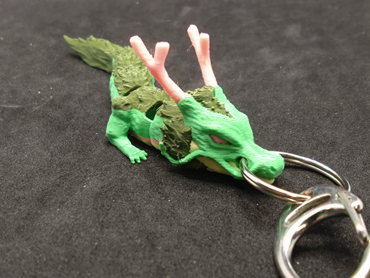 articulated shenron keyring remixed by zuperbuuworks toys & games dragon printinplace nosupportsneeded toy tiny 3d print model - Mito3D