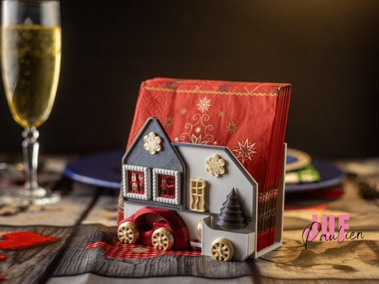 napkin holder christmas style by sk07 skipper07 household festivities 2024 2023 decor house 3d print model - Mito3D