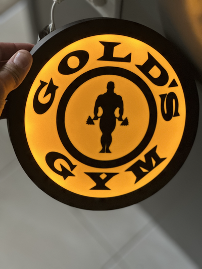 golds gym light box by dylanslightboxes hobby & diy electronics led lamp lightbox goldsgym 3d print model - Mito3D