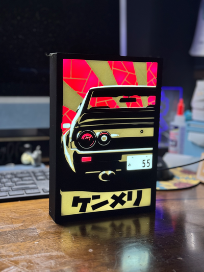 antiguo colegio nissan horizonte ligero caja by barbado papá diseñoz arte señales logos coches rápido cajas led 3d print model - Mito3D