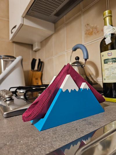 mountain peak napkin stand by marche household decor winter snow table dinner lunch breakfast tabledecor tabledecoration gift house decoracion decorations fast fastprint multi multicolor print 3d print model - Mito3D
