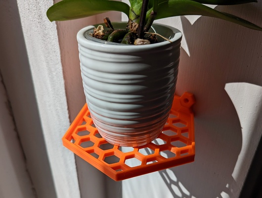 hexagon planter shelf by xyz space household decor functional fast nosupports 3d print model - Mito3D
