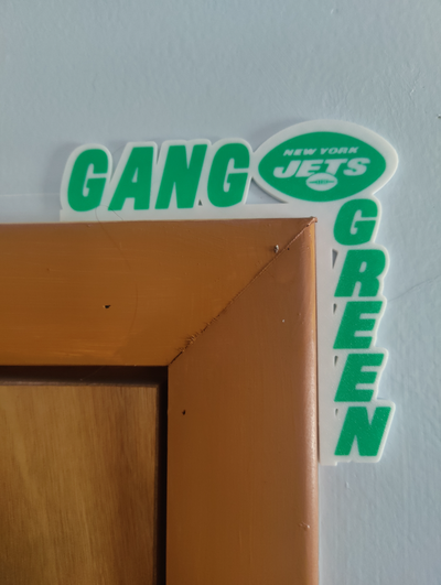 gang green jets door trim by uncle joeys creations household decor york ny 3d print model - Mito3D