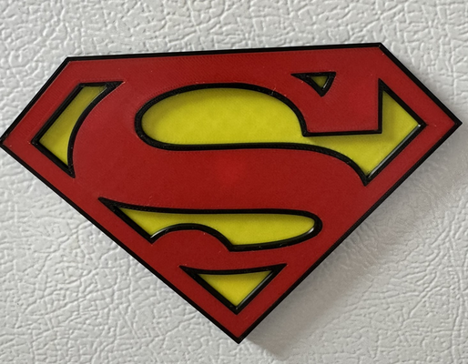 superhombre logo remezclado by kelz arte señales logos logotipo superman superhéroe dibujos animados cómic libro dc historietas imán 3d print model - Mito3D
